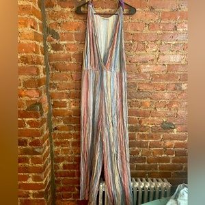 Rainbow flowy jumpsuit size XL